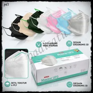 Masker UFO Kesehatan Earloop 4-Ply (4 Lapis) Isi 20 PCS