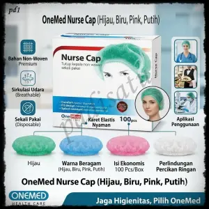 Nurse Cap - Penutup Kepala Sekali Pakai Non Woven / Hairnet Onemed