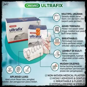 OneMed Ultrafix Plester Gulung Medis Non-Woven - Plester Penutup Luka seperti Hypafix