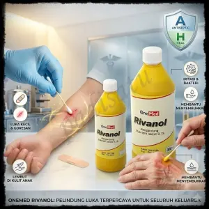 Rivanol Antiseptik Pembersih dan Kompres Luka Luar - 100ml / 300ml Onemed